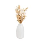 Composition de fleurs sches 'vase' 25cm blanc