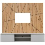 Composition murale ixar g�om�trique ? meuble tv + panneaux d�coratifs