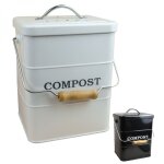 Linxor - composteur, bac, poubelle  compost de cuisine rectangle - 3 l - beige