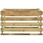 Composteur de jardin � lattes 120x120x70cm bois de pin impr�gn� cfw348588