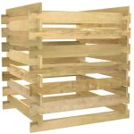 Composteur de jardin � lattes 90x90x90 cm bois de pin impr�gn� cfw403760