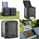Composteur de jardin noir 380 l - composteurs - composteurs - home & living - noir