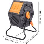 Mophorn - composteur de 18, 5 gallons, gobelet rotatif compact avec porte coulissante, cadre en acier, ...