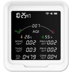 Compteur de qualit de l'air portable hcho / tvoc / co2 / pm2. 5 / pm10 / aqi / c6h6 testeur de temprature ...