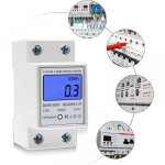 Compteur �lectrique, compteur d'�nergie 230v 5 (80) a 2 fils 2p �cran num�rique lcd avec rail din monophas� ...