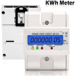 Compteur d'energie electrique courant triphas 4 fils, compteur lectrique numrique 220 / 380v 5 - 80 ...