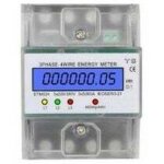 Compteur d'�nergie triphas� � 4 fils, 220 / 380 v, 5 - 80 a, unit� en kilowattheure (kwh), montage sur ...
