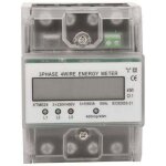 Compteur d'energie triphase a 4 fils 220 / 380v 5 - 80a consommation d'energie kwh compteur installation ...