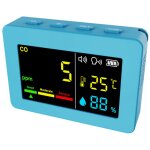 Compteur portable de qualit� de l'air 3 en 1, co, temp�rature et humidit�, �cran couleur, d�tecteur de ...