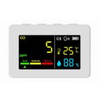 Compteur portable de qualit� de l'air 3 en 1, co, temp�rature et humidit�, �cran couleur, d�tecteur de ...
