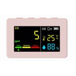Compteur portable de qualit� de l'air 3 en 1, co, temp�rature et humidit�, �cran couleur, d�tecteur de ...