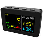 Compteur portable de qualit� de l?air 3 en 1, co, temp�rature et humidit�, �cran couleur, d�tecteur de ...
