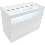Monster shop - comptoir de vente en mdf blanc led blancs intgrs b1200 3 tagres portes coulissantes ...