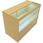 Comptoir de vente en mdf �rable led blancs int�gr�s c1200 3 �tag�res portes coulissantes verouillables ...