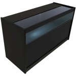 Monster shop - comptoir de vente en mdf noir led blancs intgrs b1500 3 tagres portes coulissantes ...