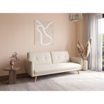 Concept usine - sommier  lattes en mtal 140 x 200 cm, lit double beige rembourr, station de charge ...