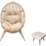 Concept - usine - jane - ensemble d'extrieur : fauteuil suspendu effet rotin et repose - pieds avec ...