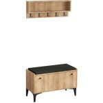 Concept - usine - luana - meuble d'entre avec meuble  chaussures banquette et vestiaire mural en bois ...