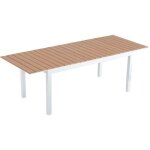 Concept - usine - madeira - table extensible de jardin 8 places en aluminium et bois