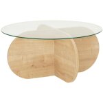 Concept - usine - ribe - table basse en bois et plateau en verre
