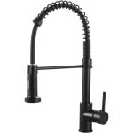 Robinet cuisine noir douchette rabattable - mitigeur cuisine pivotant  360 - robinet d' vier de cuisine ...
