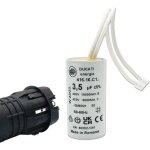 Condensateur 3. 5 �f sp�cial volet roulant bubendorff ? 2 fils avec connecteur ? fond plat ? 450v
