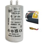 Condensateur 6 f ? moteur de volet roulant ou store ? compatible somfy, simu, nice ? cylindrique ? 2 ...