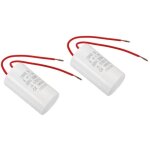 Condensateur cbb60 8uf 450v ac 2 fils 12cm 50 - 60hz film polypropyl�ne plastique pour pompe � eau blanc ...