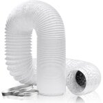 Conduit d'air flexible tuyau de ventilation 160 mm x 6 / 8 / 10m en feuille d'aluminium et pvc pour seche ...