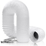 Conduit d'air flexible tuyau de ventilation 160 mm x 6 / 8 / 10m en feuille d'aluminium et pvc pour seche ...