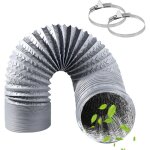 Conduit de sortie d'air flexible de 3 m, tube d'air de 100 mm avec 2 colliers de serrage, flexible en ...