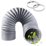 Conduit de sortie d'air flexible de 3 m, tube d'air de 100 mm avec 2 colliers de serrage, flexible en ...
