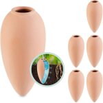 Relaxdays cne d'arrosage terre cuite, 6 pices, 170 ml, pour plantes d'intrieur et balconnires, terracotta ...