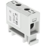 Connecteur alu cuivre gris pour cble de section 2, 5  35mm - 1000v ac / dc - fixation rail din