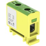 Connecteur alu cuivre vert jaune pour c�ble de section 1, 5 � 50mm� - 1000v ac / dc - fixation rail din ...