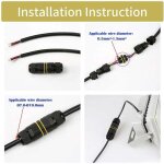 Connecteur �tanche bo�te / 3 pcs ip68 connecteur de c�ble �tanche / connecteur de gaine externe / de ...
