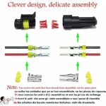 Connecteur étanche, connecteurs de fils électriques autobloquants à 2 broches avec fil 16 awg marine ... Connecteur étanche, connecteurs de fils électriques autobloquants à 2 broches avec fil 16 awg marine ...