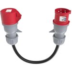 Connecteur d'extension de chargeur isabel ev, adaptateur cee, prise 400v, 5 broches, rouge, cee 32a, ...