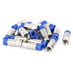 Connecteur f - rg6 - 20 pcs - alliage m�tal - couleur bleu - longueur 60po