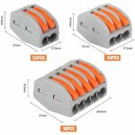 Connecteurs de fil compacts 110 pi�ces, blocs de connecteurs �lectriques, pince 55 pi�ces 2 ports / 45 ...