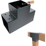 Connecteur de poteau en t 81 x 81 mm ? rev�tement en poudre anthracite ral 7016 ? connecteur 3d angle ...