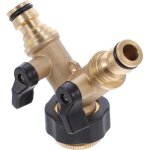 Connecteur robinet laiton inverseur tuyau arrosage adaptateur s�parateur eau jardin cuivre ext�rieur