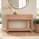 Console 2 tiroirs 110x30x75 cm en teck massif - bali Console 2 tiroirs 110x30x75 cm en teck massif - bali