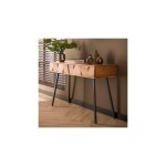 M&s - console 2 tiroirs 125x40x77 cm en acacia naturel et m�tal noir