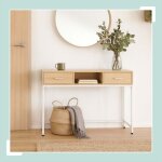 Console a 2 tiroirs et etagere - style scandinave