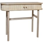 Console en bois clair avec portes coulissantes, hector