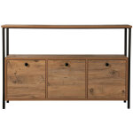 Console en bois  solace  - 120 x 29 x 77 cm - pin atlantique noir