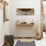 Console bureau effet chêne avec miroir rectangulaire marfa Console bureau effet chêne avec miroir rectangulaire marfa