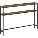 Console pour couloir, table de salon fine  2 niveaux, table d?appoint avec 2 tagres, 20 x 120 x 80 ...
