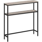 Console pour couloir, table de salon fine � 2 niveaux, table d?appoint avec 2 �tag�res, 20 x 80 x 80 ...